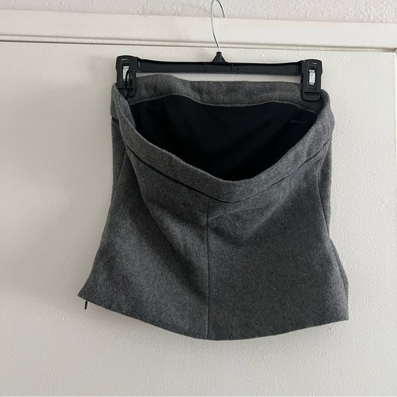 Zara Strapless Flannel Bow Top Grey Black Tube Top Wool Blend Size Small NWT - Picture 8 of 10